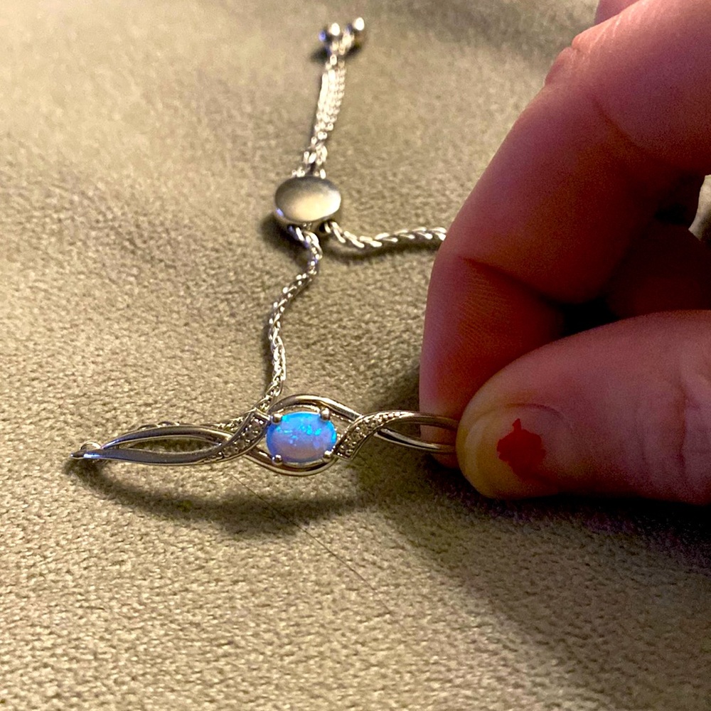 Lab Created Opal Bolo Bracelet